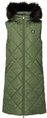 Willard DAGNA Dámska dlhá prešívaná vesta, khaki, veľkosť