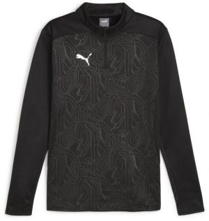 Puma TEAMFINAL WARM TOP Pánska futbalová mikina, čierna, veľkosť