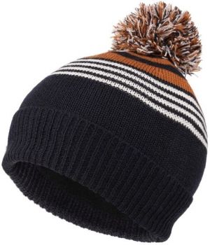 Lewro POMPOM Chlapčenská pletená čiapka s brmbolcom, tmavo modrá, veľkosť 8-11Y