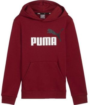 Puma ESS + 2 COL BIG LOGO HOODIE FL B Chlapčenská mikina, vínová, veľkosť