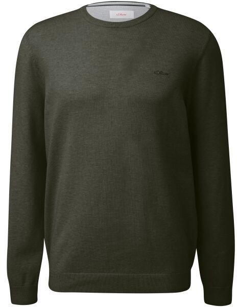 s.Oliver RLBS KNITTED PULLOVER NOOS Pánsky sveter, khaki, veľkosť