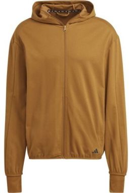 adidas YOGA BASE FZ HD Pánska mikina, hnedá, veľkosť