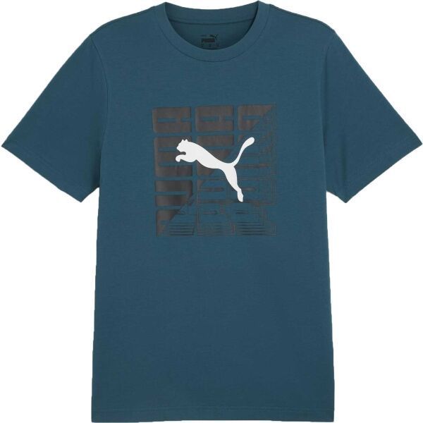 Puma GRAPHICS WORDING TEE Pánske tričko, modrá, veľkosť
