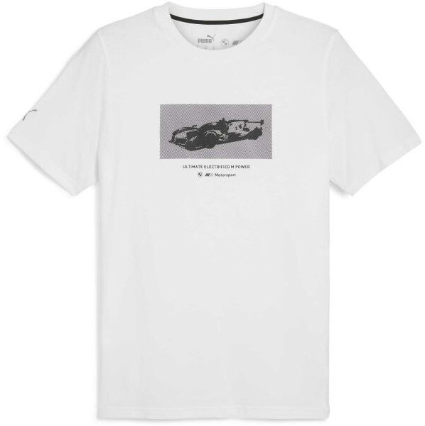 Puma BMW M MOTORSPORT NEW ESSENTIALS CAR CRAPHIC TEE Pánske tričko, biela, veľkosť