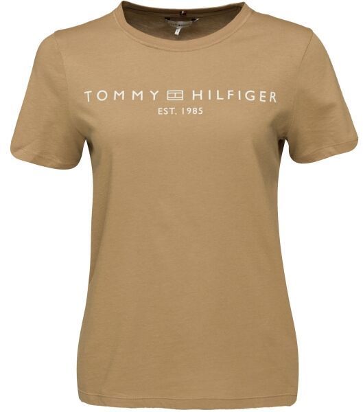 Tommy Hilfiger LOGO CREW NECK Dámske tričko, béžová, veľkosť