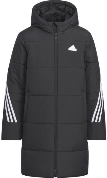 adidas 3-STRIPES PADDED JACKET Detská zateplená bunda, čierna, veľkosť