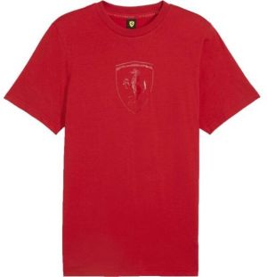 Puma FERRARI RACE TONAL BIG SHIELD TEE Pánske tričko, červená, veľkosť
