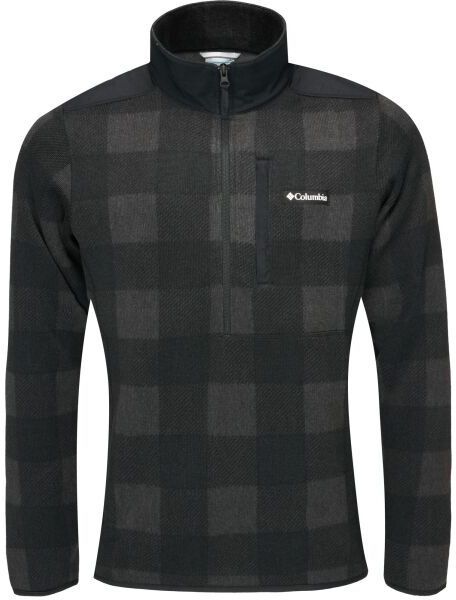 Columbia SWEATER WEATHER PRINTED 1/2 ZIP Pánsky sveter, čierna, veľkosť