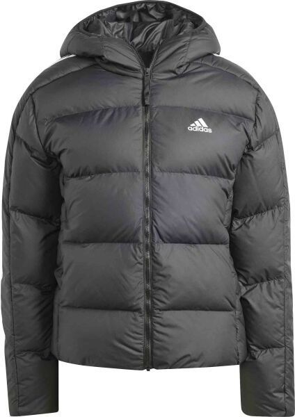 adidas ESSENTIALS 3-STRIPES MID DOWN HOODED Dámska bunda, čierna, veľkosť