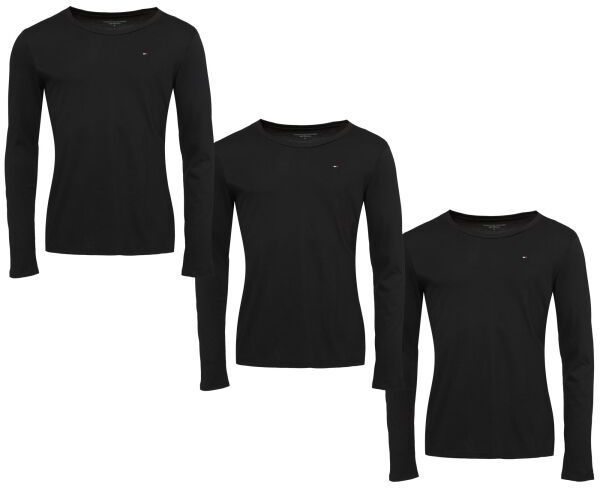 Tommy Hilfiger ESSENTIALS 3P LS Pánske tričko, čierna, veľkosť
