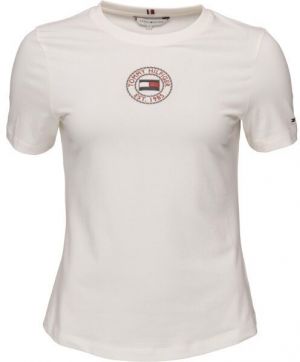 Tommy Hilfiger SLIM NAUTICAL GRAPHIC Dámske tričko, biela, veľkosť