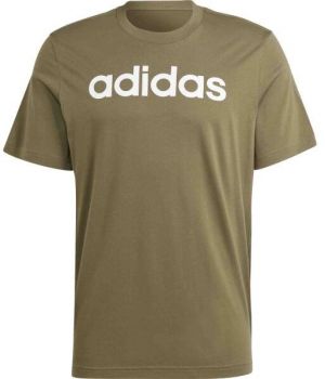 adidas ESSENTIALS SINGLE JERSEY EMBROIDERED LOGO Pánske tričko, khaki, veľkosť