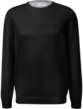 s.Oliver RL KNITTED PULLOVER NOOS Pánsky sveter, čierna, veľkosť
