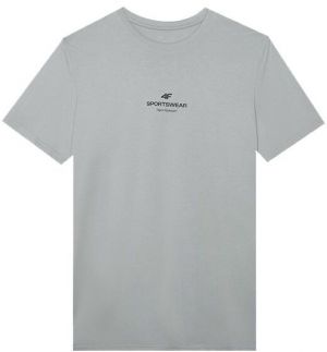 4F TSHIRT PRINT Pánske tričko, sivá, veľkosť