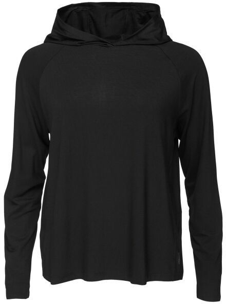 BOODY LONG SLEEVE HOODED T-SHIRT Dámske tričko, čierna, veľkosť