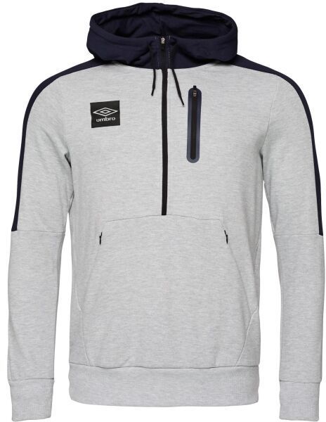 Umbro TERRACE HALF ZIP HOODIE Pánska mikina, sivá, veľkosť