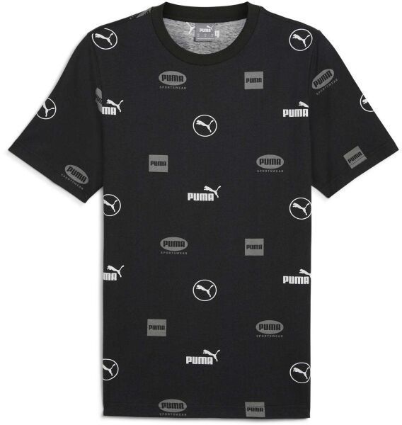 Puma POWER AOP TEE Pánske tričko, čierna, veľkosť