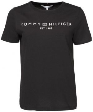 Tommy Hilfiger LOGO CREW NECK Dámske tričko, čierna, veľkosť