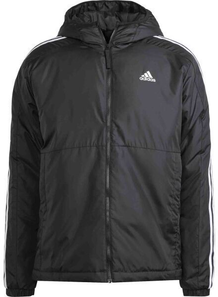 adidas ESSENTIALS 3-STRIPES INSULATED HOODED Pánska bunda, čierna, veľkosť