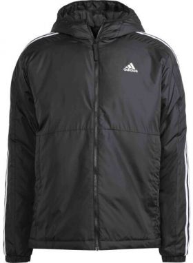 adidas ESSENTIALS 3-STRIPES INSULATED HOODED Pánska bunda, čierna, veľkosť