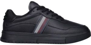 Tommy Hilfiger SUPERCUP STRIPES TUMBLED LEATHER Pánske tenisky, čierna, veľkosť