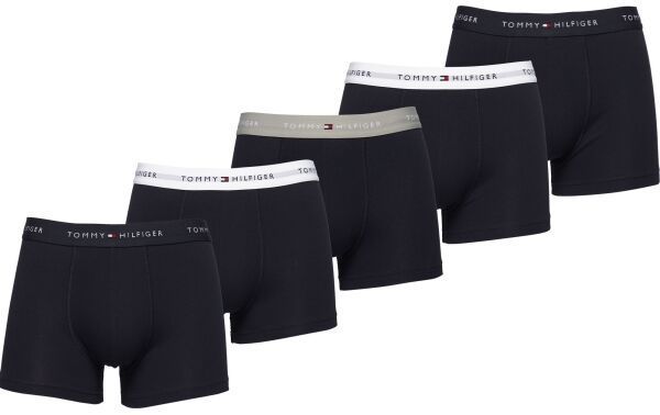 Tommy Hilfiger COTTON ESSENTIALS 5P TRUNK WB Pánske trenírky, čierna, veľkosť