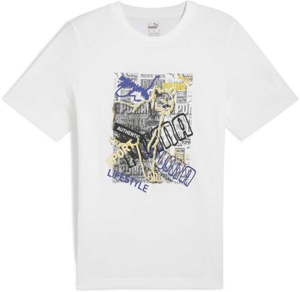 Puma GRAPHICS PHOTOPRINT TEE Pánske tričko, biela, veľkosť