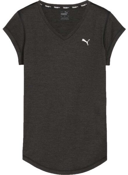 Puma TRAIN FAV HEATHER CAT TEE Dámske športové tričko, čierna, veľkosť