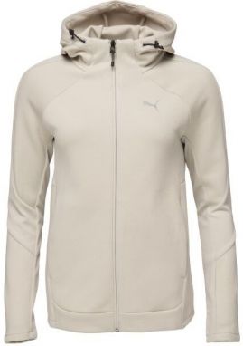 Puma EVOSTRIPE FULL ZIP HOODY Dámska mikina, béžová, veľkosť