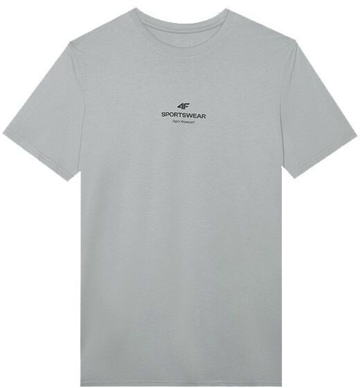4F TSHIRT PRINT Pánske tričko, sivá, veľkosť