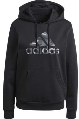 adidas CAMO GRAPHIC HOODIE Dámska mikina, čierna, veľkosť
