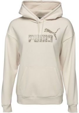 Puma ESS+ ANIMAL AOP HOODIE Dámska mikina s kapucňou, béžová, veľkosť