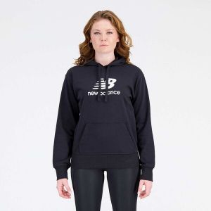New Balance ESSENTIALS STACKED LOGO FRENCH TERRY HOODIE W Dámska mikina, čierna, veľkosť