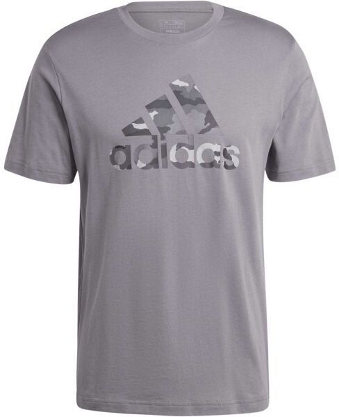 adidas CAMO BADGE OF SPORT TEE Pánske tričko, sivá, veľkosť