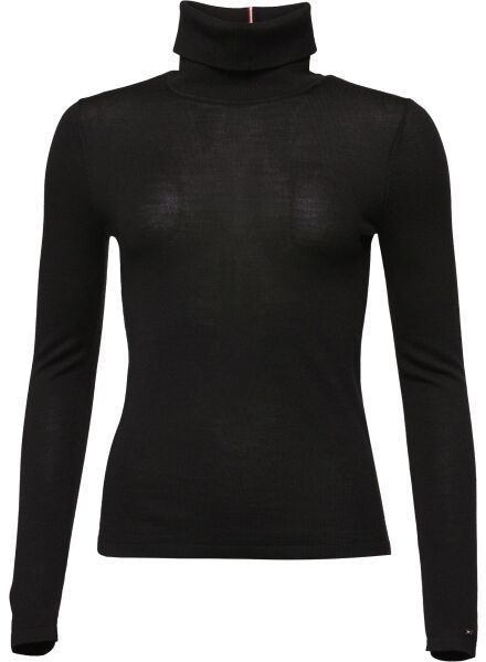 Tommy Hilfiger MERINO ROLL-NK SWEATER Dámsky rolák, čierna, veľkosť