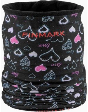 Finmark MULTIFUNCTIONAL SCARF WITH FLEECE Detská multifunkčná šatka, čierna, veľkosť UNI