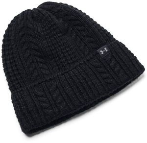 Under Armour HALFTIME CABLE KNIT BEANIE Dámska zimná čiapka, čierna, veľkosť