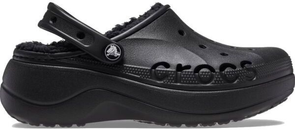 Crocs BAYA PLATFORM LINED CLOG Dámska zateplená nazúvacia obuv, čierna, veľkosť 37/38