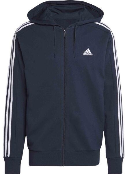 adidas ESSENTIALS FRENCH 3-STRIPES HOODIE Pánska mikina, tmavo modrá, veľkosť