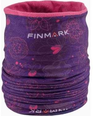 Finmark MULTIFUNCTIONAL SCARF WITH FLEECE Detská multifunkčná šatka, fialová, veľkosť UNI