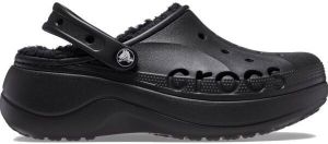 Crocs BAYA PLATFORM LINED CLOG Dámska zateplená nazúvacia obuv, čierna, veľkosť 37/38