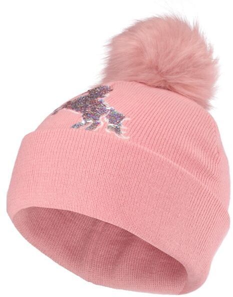 Lewro PONI Dievčenská pletená čiapka, ružová, veľkosť 4-7Y