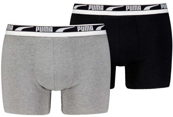 Puma MEN EVERYDAY MULTI LOGO BOXER 2P Pánske boxerky, čierna, veľkosť