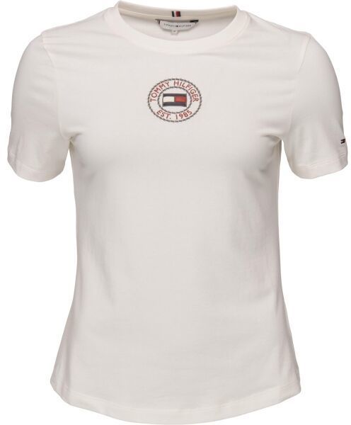 Tommy Hilfiger SLIM NAUTICAL GRAPHIC Dámske tričko, biela, veľkosť