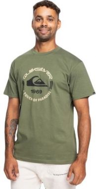 Quiksilver CIRCLE LOGO SS Pánske tričko, khaki, veľkosť