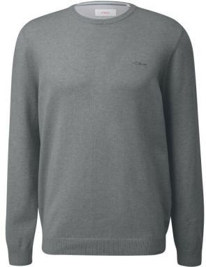 s.Oliver RL KNITTED PULLOVER NOOS Pánsky sveter, sivá, veľkosť