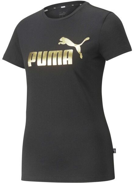 Puma ESS+ METALLIC LOGO TEE Dámske tričko, čierna, veľkosť