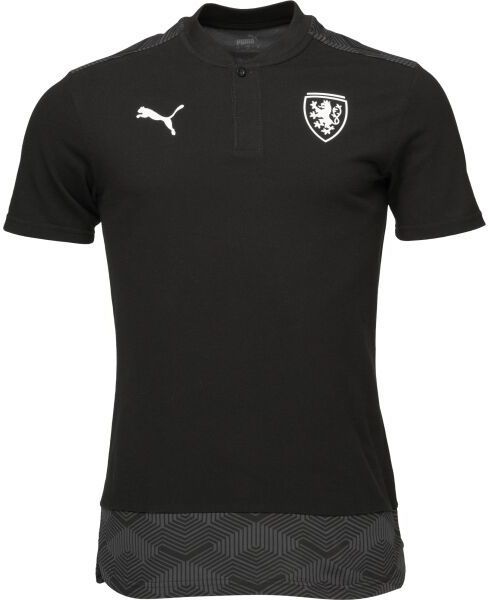 Puma CASUALS POLO FAČR Pánske polo tričko, čierna, veľkosť