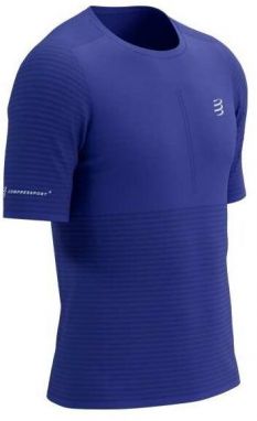 Compressport RACING SS TSHIRT M Pánske bežecké tričko, modrá, veľkosť