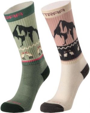 KARI TRAA PUFFIN SOCK 2PK Dámske vlnené ponožky, mix, veľkosť